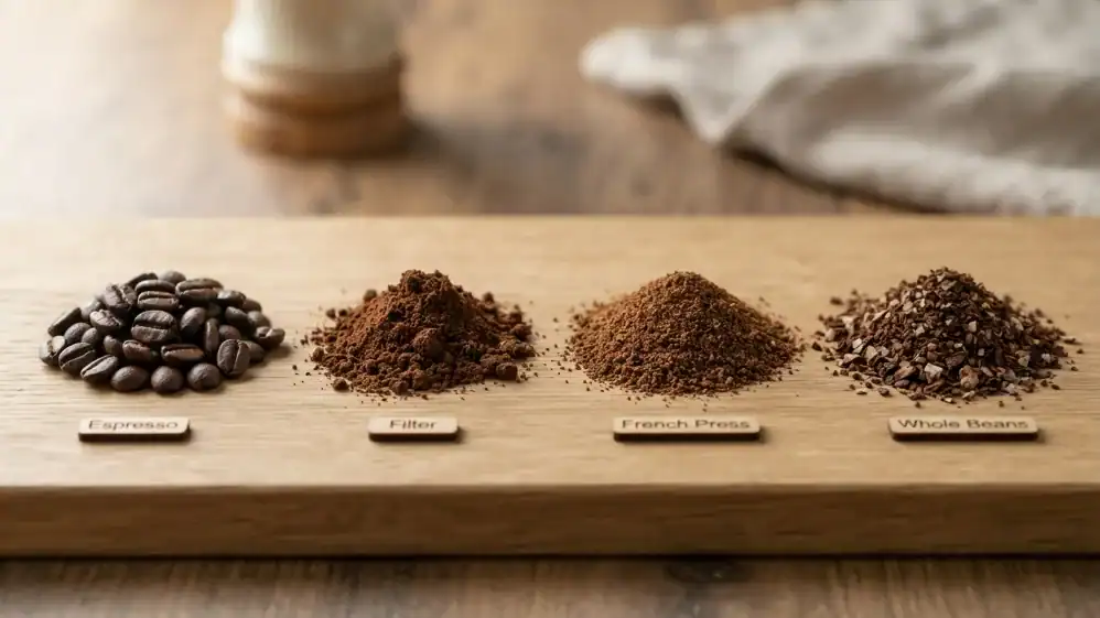 Diferentes grosores de molienda para preparar café